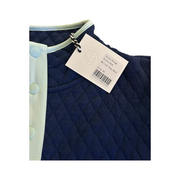 RNWK Renwick Quilted Snap Mock Size XS Blue Depths NWT Retail $125 - Picture 3 of 10